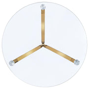 Eloise Round Glass Top Curved Metal Side Table Gold - 902869GLD