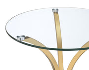 Eloise Round Glass Top Curved Metal Side Table Gold - 902869GLD