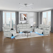 Elonzo Power Motion Loveseat w/Console, LED, Power Headrest & Speaker - LV05901