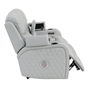 Elonzo Power Motion Loveseat w/Console, LED, Power Headrest & Speaker - LV05901