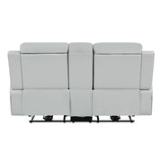 Elonzo Power Motion Loveseat w/Console, LED, Power Headrest & Speaker - LV05901