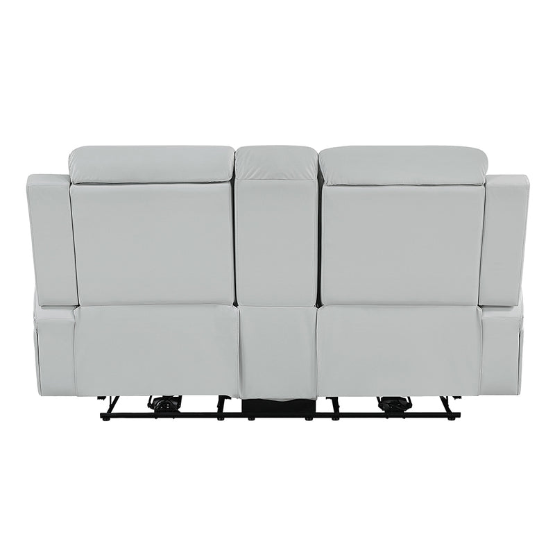 Elonzo Power Motion Loveseat w/Console, LED, Power Headrest & Speaker - LV05901