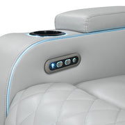 Elonzo Power Motion Loveseat w/Console, LED, Power Headrest & Speaker - LV05901