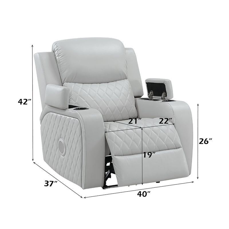 Elonzo Power Motion Recliner w w/LED, Power Headrest & Speaker - LV05902