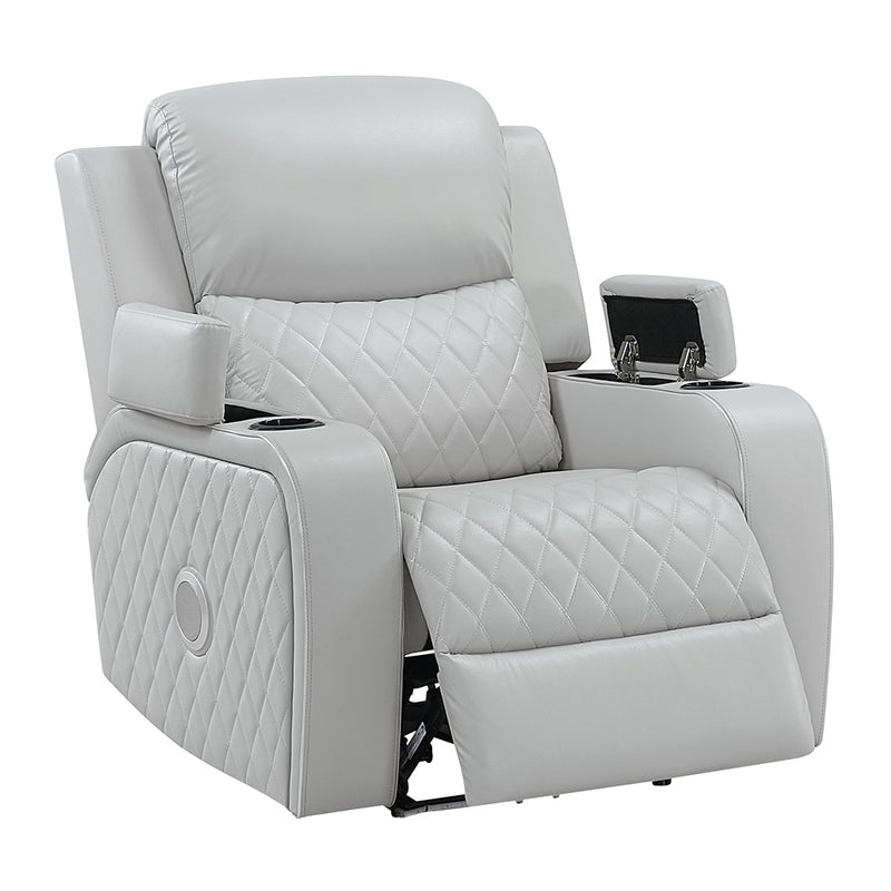 Elonzo Power Motion Recliner w w/LED, Power Headrest & Speaker - LV05902