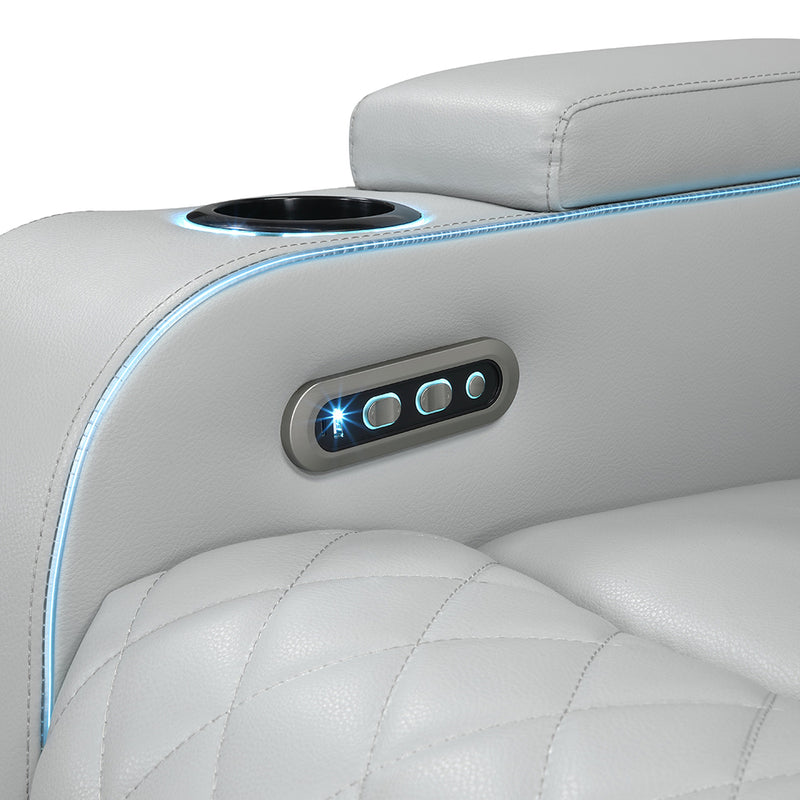 Elonzo Power Motion Recliner w w/LED, Power Headrest & Speaker - LV05902