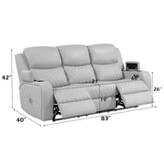 Elonzo Power Motion Sofa w/LED, Power Headrest & Speaker - LV05900