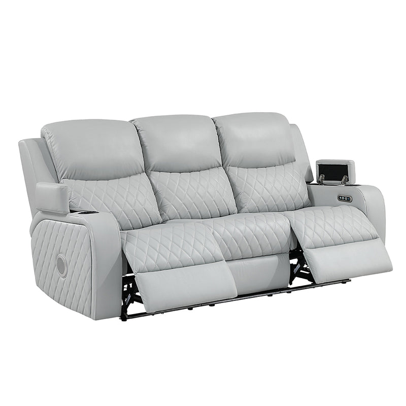 Elonzo Power Motion Sofa w/LED, Power Headrest & Speaker - LV05900