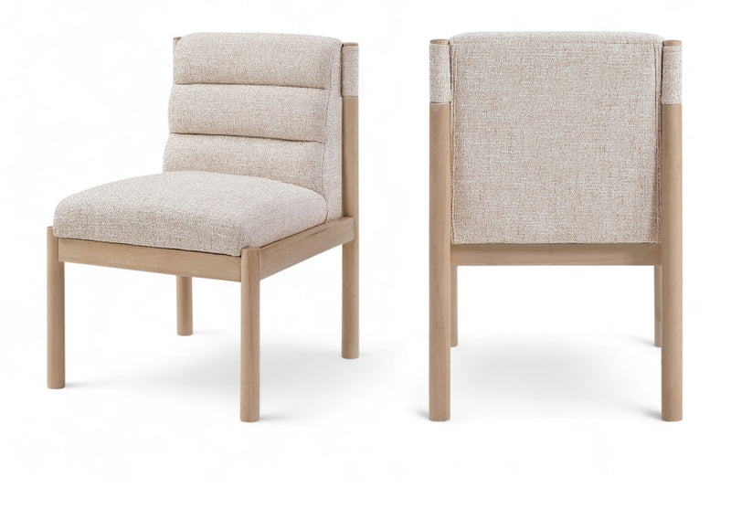 Eloura Linen Textured Fabric Upholstered Dining Chair in Beige, Set of 2 - 88058Beige-C