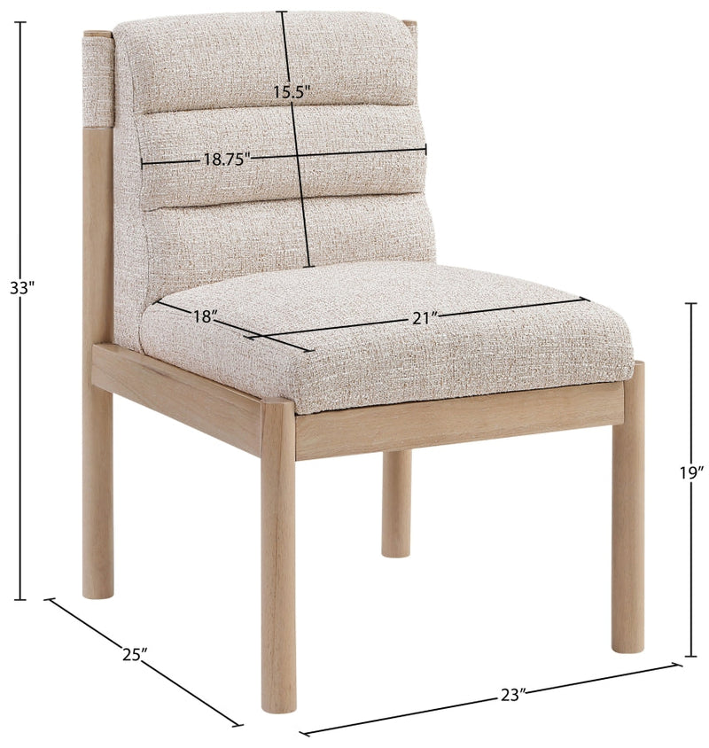 Eloura Linen Textured Fabric Upholstered Dining Chair in Beige, Set of 2 - 88058Beige-C