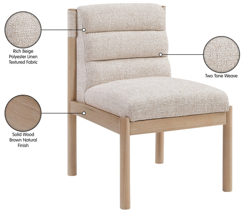 Eloura Linen Textured Fabric Upholstered Dining Chair in Beige, Set of 2 - 88058Beige-C