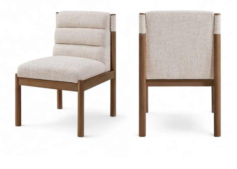 Eloura Linen Textured Fabric Upholstered Dining Chair in Beige, Set of 2 - 88059Beige-C