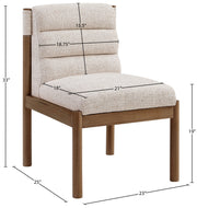 Eloura Linen Textured Fabric Upholstered Dining Chair in Beige, Set of 2 - 88059Beige-C