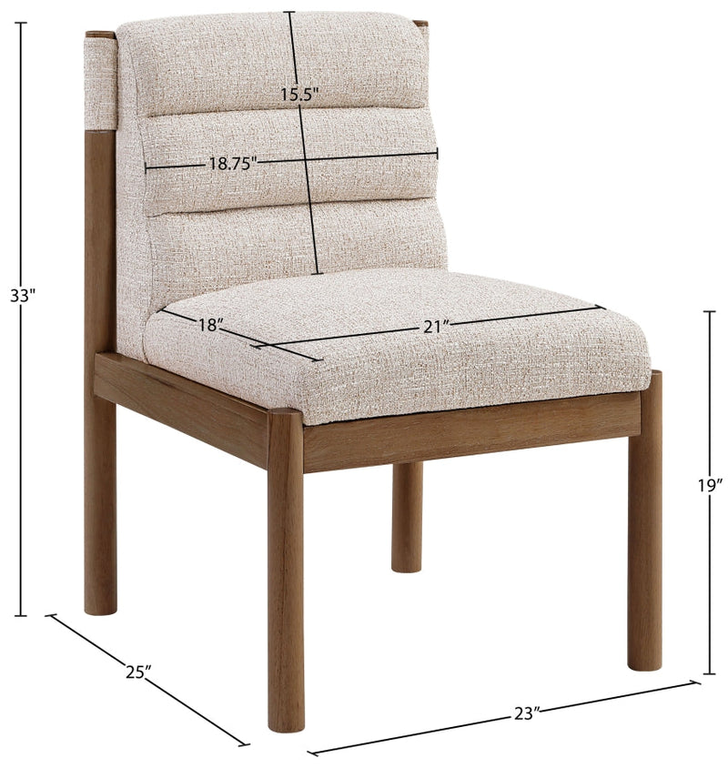 Eloura Linen Textured Fabric Upholstered Dining Chair in Beige, Set of 2 - 88059Beige-C