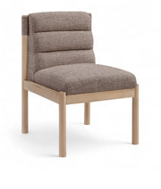Eloura Linen Textured Fabric Upholstered Dining Chair in Brown, Set of 2 - 88058Brown-C