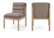 Eloura Linen Textured Fabric Upholstered Dining Chair in Brown, Set of 2 - 88058Brown-C