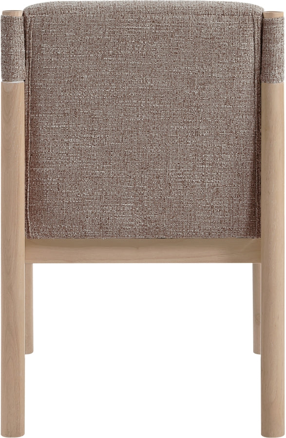 Eloura Linen Textured Fabric Upholstered Dining Chair in Brown, Set of 2 - 88058Brown-C