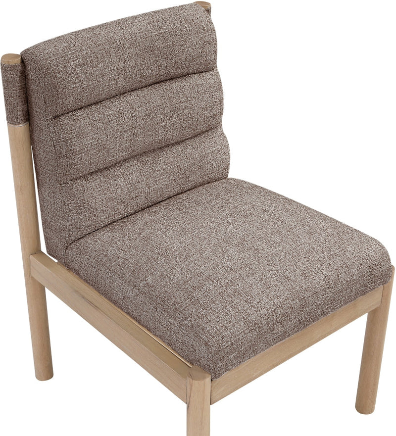 Eloura Linen Textured Fabric Upholstered Dining Chair in Brown, Set of 2 - 88058Brown-C