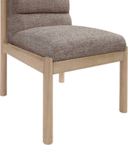 Eloura Linen Textured Fabric Upholstered Dining Chair in Brown, Set of 2 - 88058Brown-C