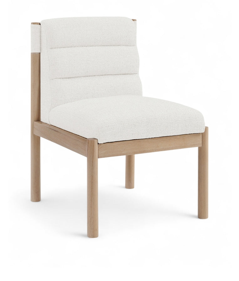 Eloura Linen Textured Fabric Upholstered Dining Chair in Cream, Set of 2 - 88058Cream-C