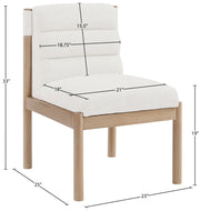 Eloura Linen Textured Fabric Upholstered Dining Chair in Cream, Set of 2 - 88058Cream-C