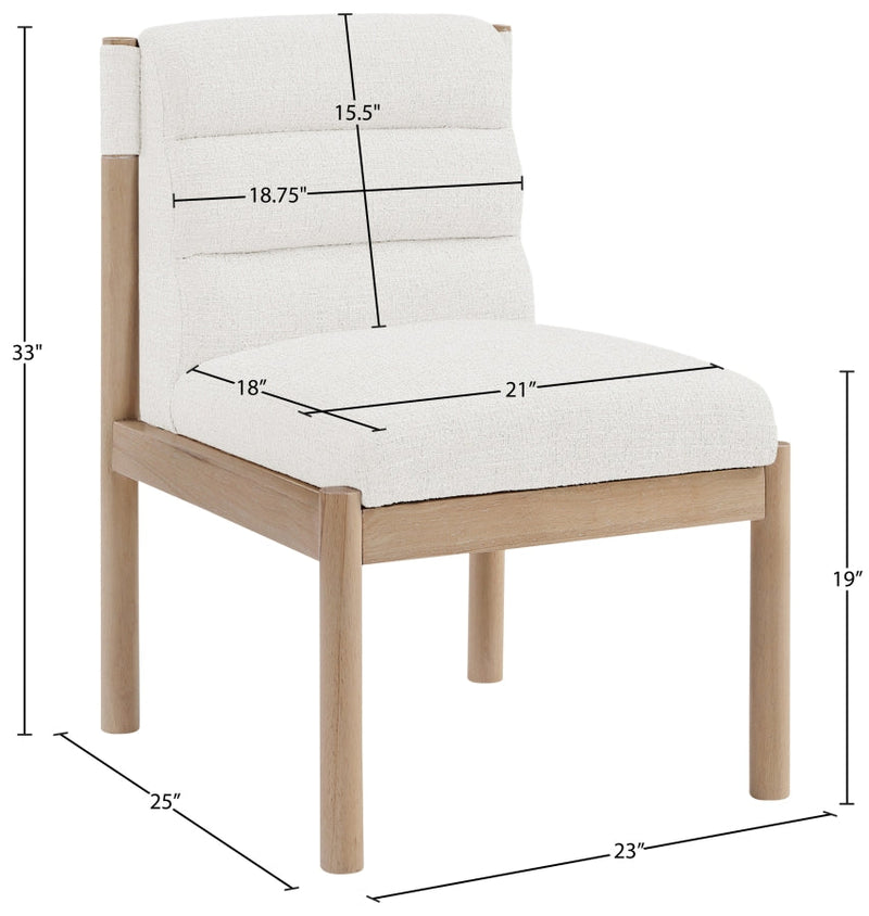 Eloura Linen Textured Fabric Upholstered Dining Chair in Cream, Set of 2 - 88058Cream-C