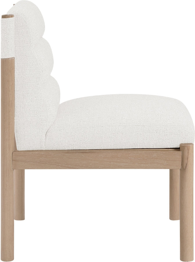 Eloura Linen Textured Fabric Upholstered Dining Chair in Cream, Set of 2 - 88058Cream-C