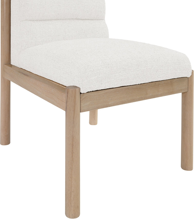 Eloura Linen Textured Fabric Upholstered Dining Chair in Cream, Set of 2 - 88058Cream-C