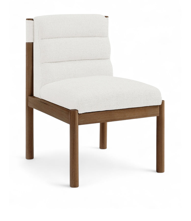 Eloura Linen Textured Fabric Upholstered Dining Chair in Cream, Set of 2 - 88059Cream-C