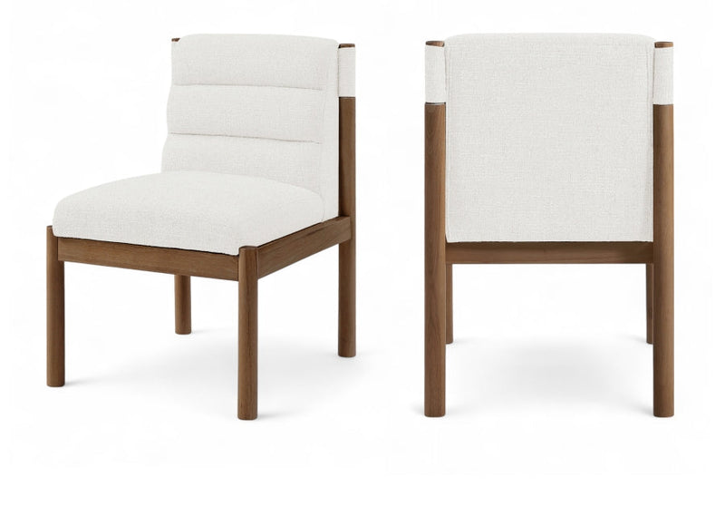 Eloura Linen Textured Fabric Upholstered Dining Chair in Cream, Set of 2 - 88059Cream-C