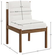 Eloura Linen Textured Fabric Upholstered Dining Chair in Cream, Set of 2 - 88059Cream-C