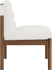 Eloura Linen Textured Fabric Upholstered Dining Chair in Cream, Set of 2 - 88059Cream-C