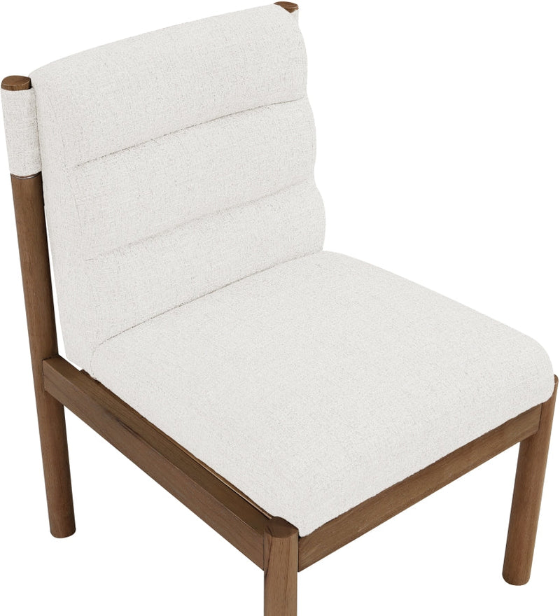 Eloura Linen Textured Fabric Upholstered Dining Chair in Cream, Set of 2 - 88059Cream-C