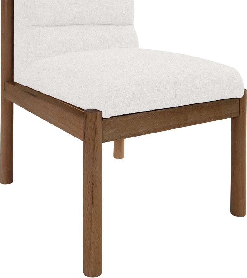 Eloura Linen Textured Fabric Upholstered Dining Chair in Cream, Set of 2 - 88059Cream-C