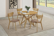 Elowen 5-piece Round Solid Wood Dining Set Light Walnut - 108440-S5