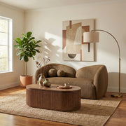 Elowen 68" Fabric Upholstered Loveseat in Brown - 107Brown-L