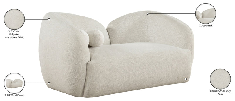 Elowen 68" Fabric Upholstered Loveseat in Cream - 107Cream-L