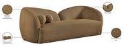 Elowen 91" Fabric Upholstered Sofa in Brown - 107Brown-S