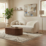 Elowen 91" Fabric Upholstered Sofa in Cream - 107Cream-S