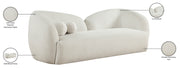 Elowen 91" Fabric Upholstered Sofa in Cream - 107Cream-S