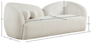 Elowen 91" Fabric Upholstered Sofa in Cream - 107Cream-S