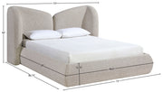 Elowen Chenille Fabric Upholstered Full Bed in Beige - ElowenBeige-F