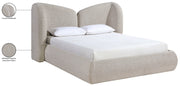 Elowen Chenille Fabric Upholstered Full Bed in Beige - ElowenBeige-F