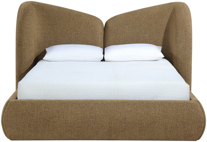 Elowen Chenille Fabric Upholstered Full Bed in Brown - ElowenBrown-F