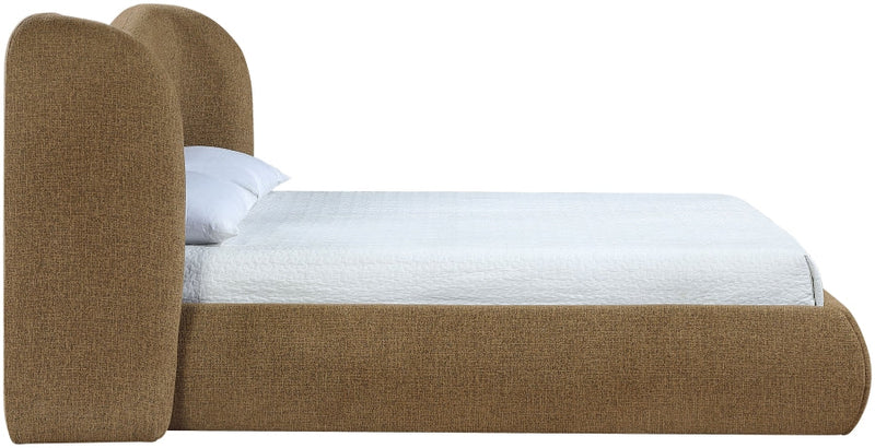 Elowen Chenille Fabric Upholstered Full Bed in Brown - ElowenBrown-F