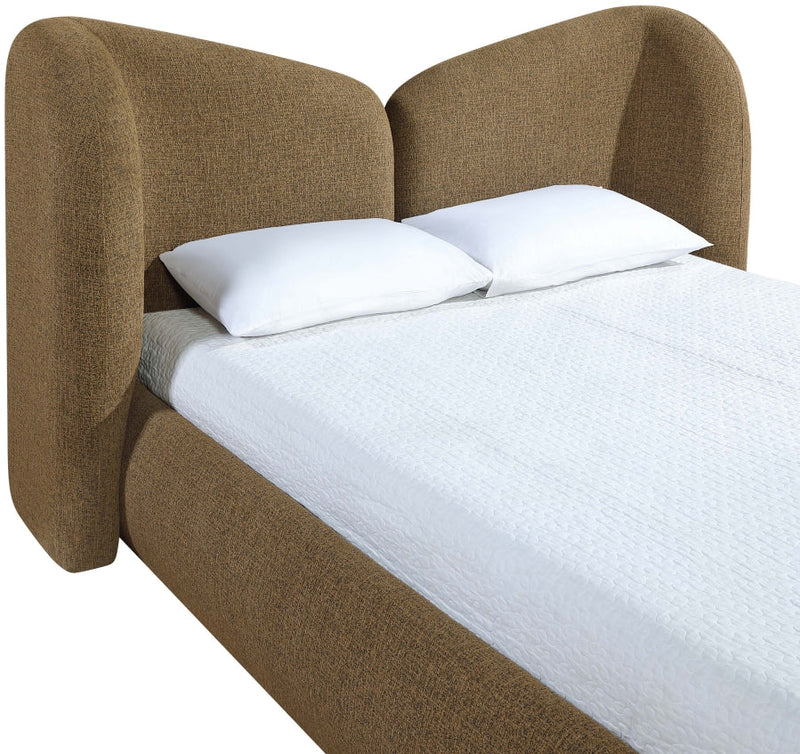 Elowen Chenille Fabric Upholstered Full Bed in Brown - ElowenBrown-F