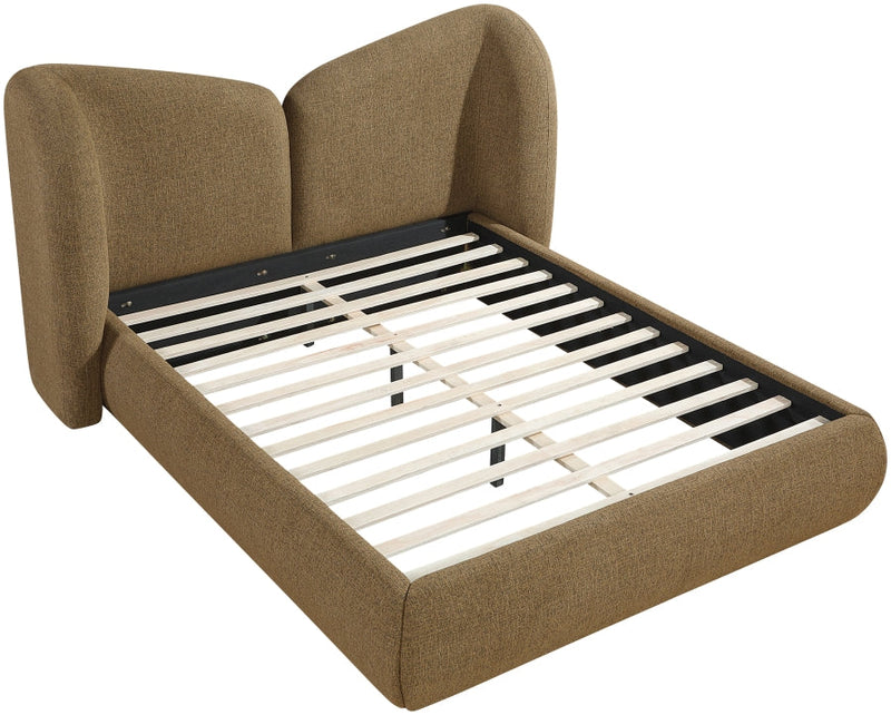 Elowen Chenille Fabric Upholstered Full Bed in Brown - ElowenBrown-F