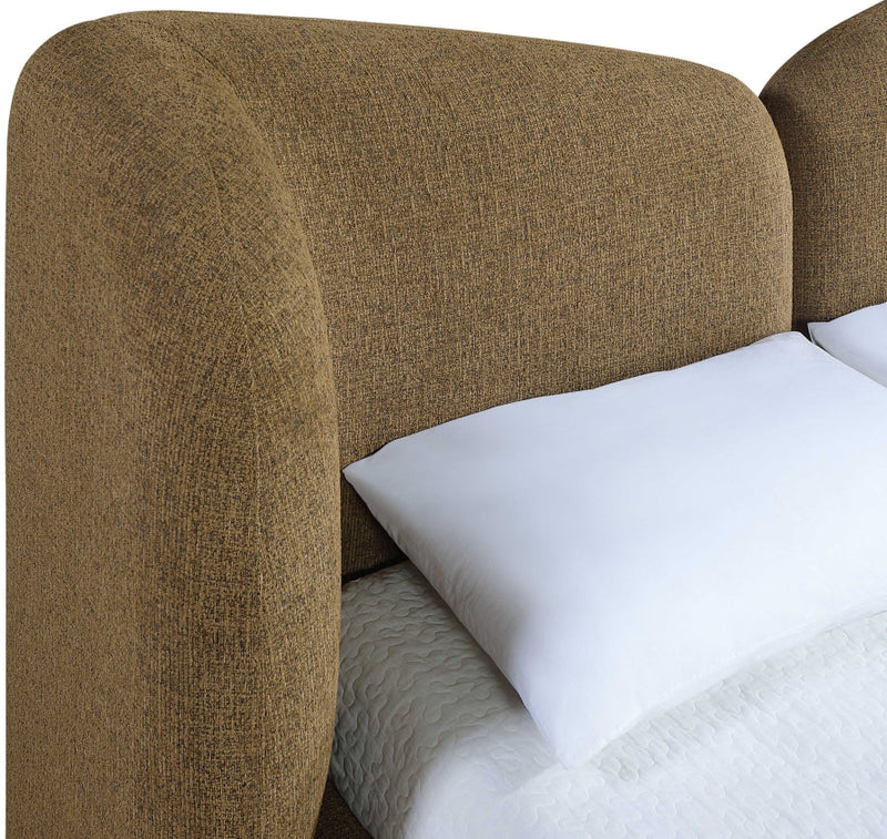 Elowen Chenille Fabric Upholstered Full Bed in Brown - ElowenBrown-F