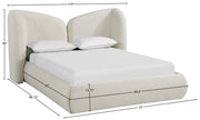 Elowen Chenille Fabric Upholstered Full Bed in Cream - ElowenCream-F