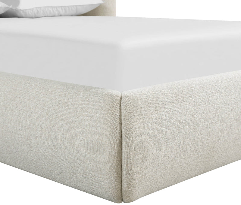 Elowen Chenille Fabric Upholstered Full Bed in Cream - ElowenCream-F